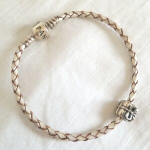 Pandora Braided Sterling Silver Present Charm Bracelet